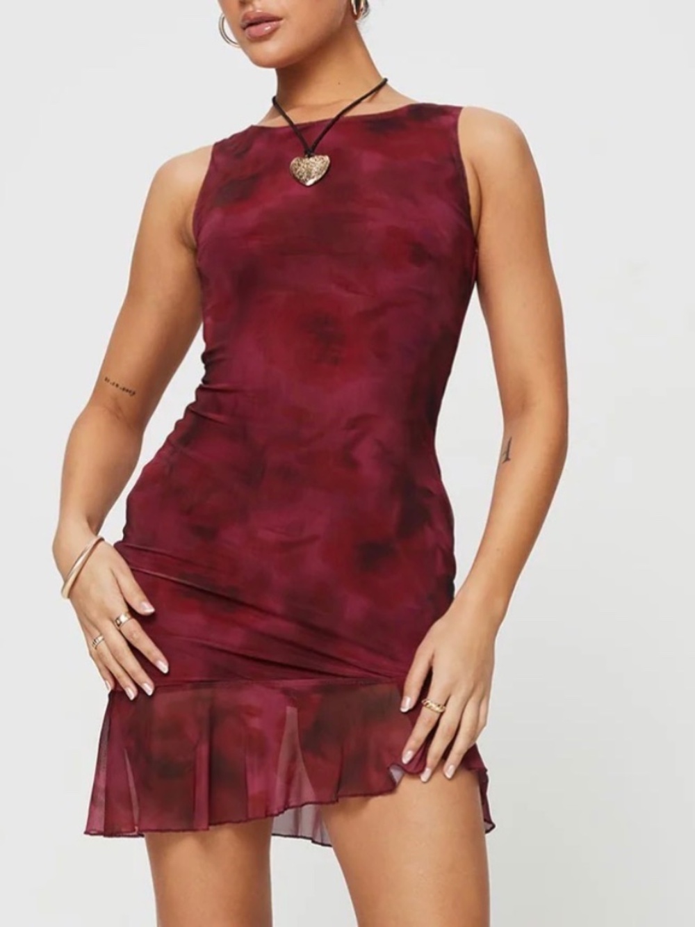 NEVER WORN Princess Polly Ruffle Hem Mini Dress